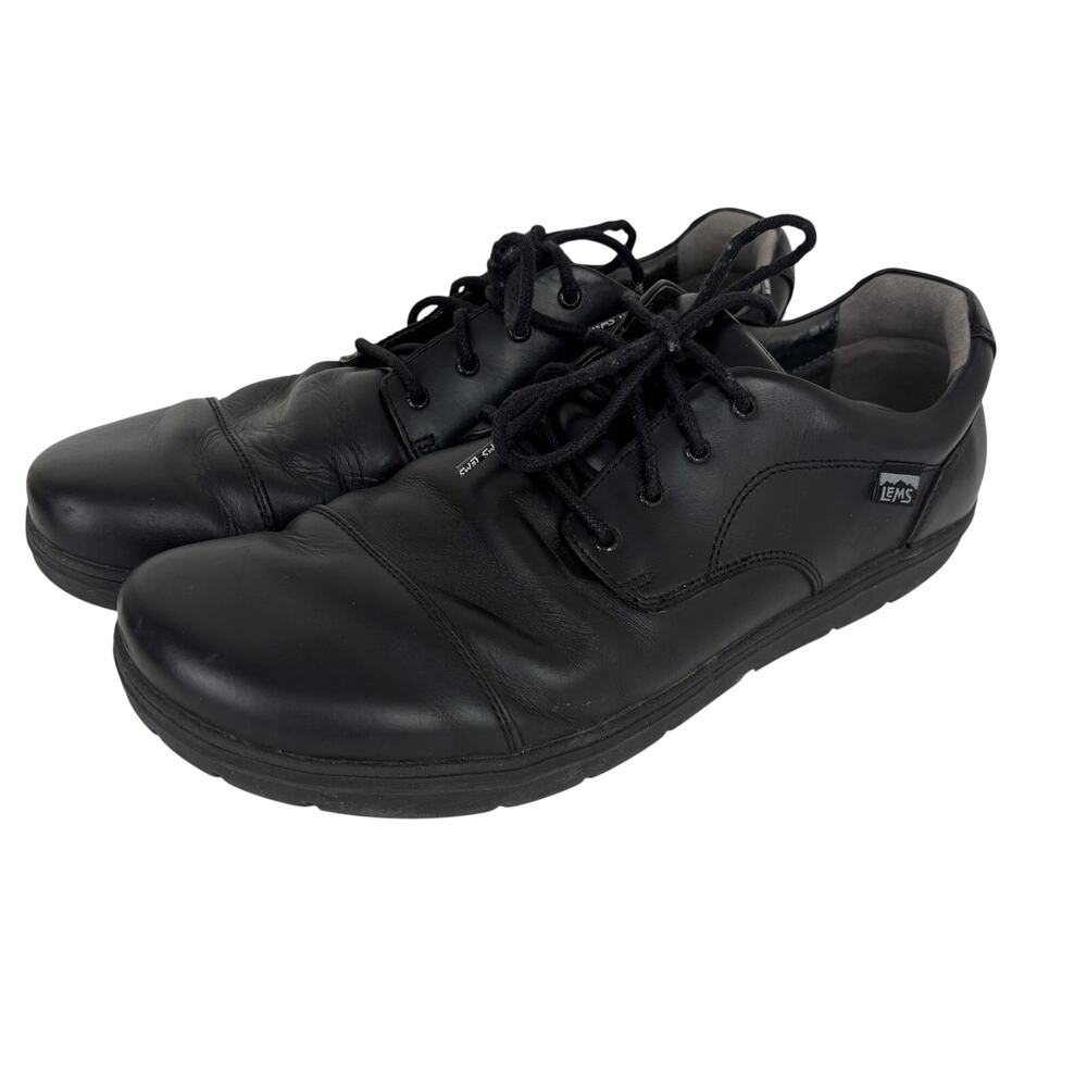 LEMS Nine2Five Black Leather Sneakers Shoes Men 13
